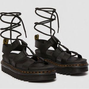 Doc Martens Nartilla Women’s Leather Gladiator Sandals in Black US Size 8